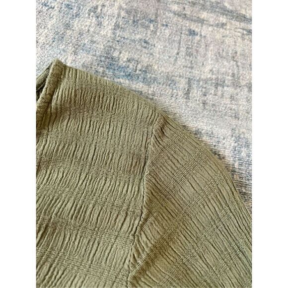 Sim & Sam Green Ruched Fabric Long Sleeve Boho Top Small - Picture 8 of 8